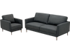 Gray modern sofa set with solid metal legs and removable backrest cushions, perfect for stylish and comfortable seating.