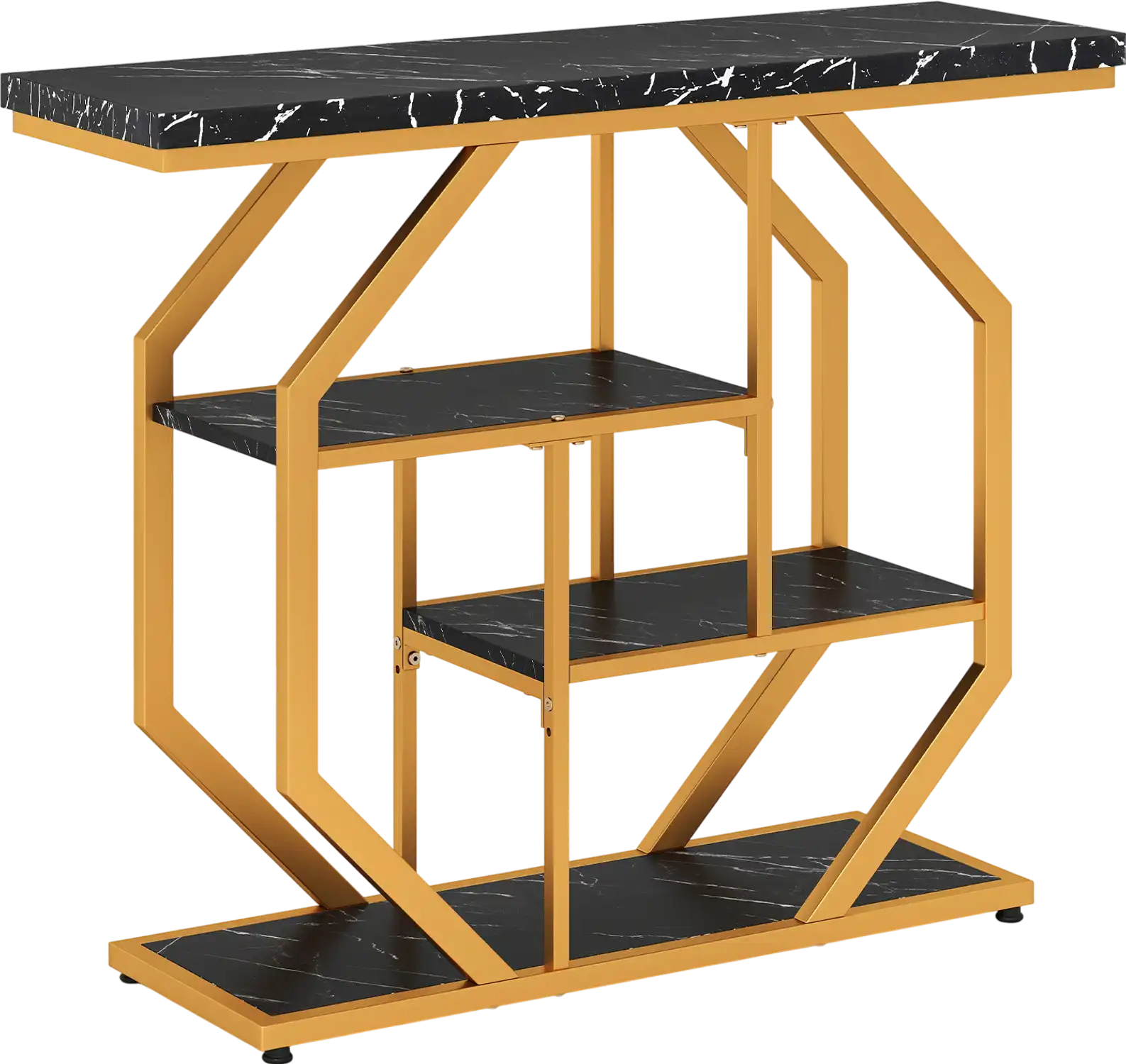 Costway Modern 4-Tier Faux Marble Sofa Console Table 99225622 New
