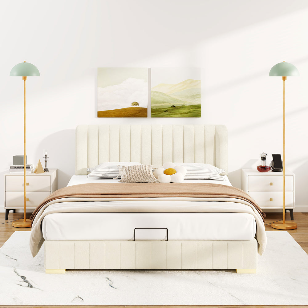 Modern standing lamp with adjustable head and foot switch, featuring a stylish design for living room or bedroom use.