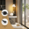 Modern standing lamp with pleated lampshade and adjustable head, featuring a convenient foot switch for easy operation.