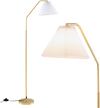 Modern Standing Lamp with Adjustable Lamp Head and Pleated Lampshade