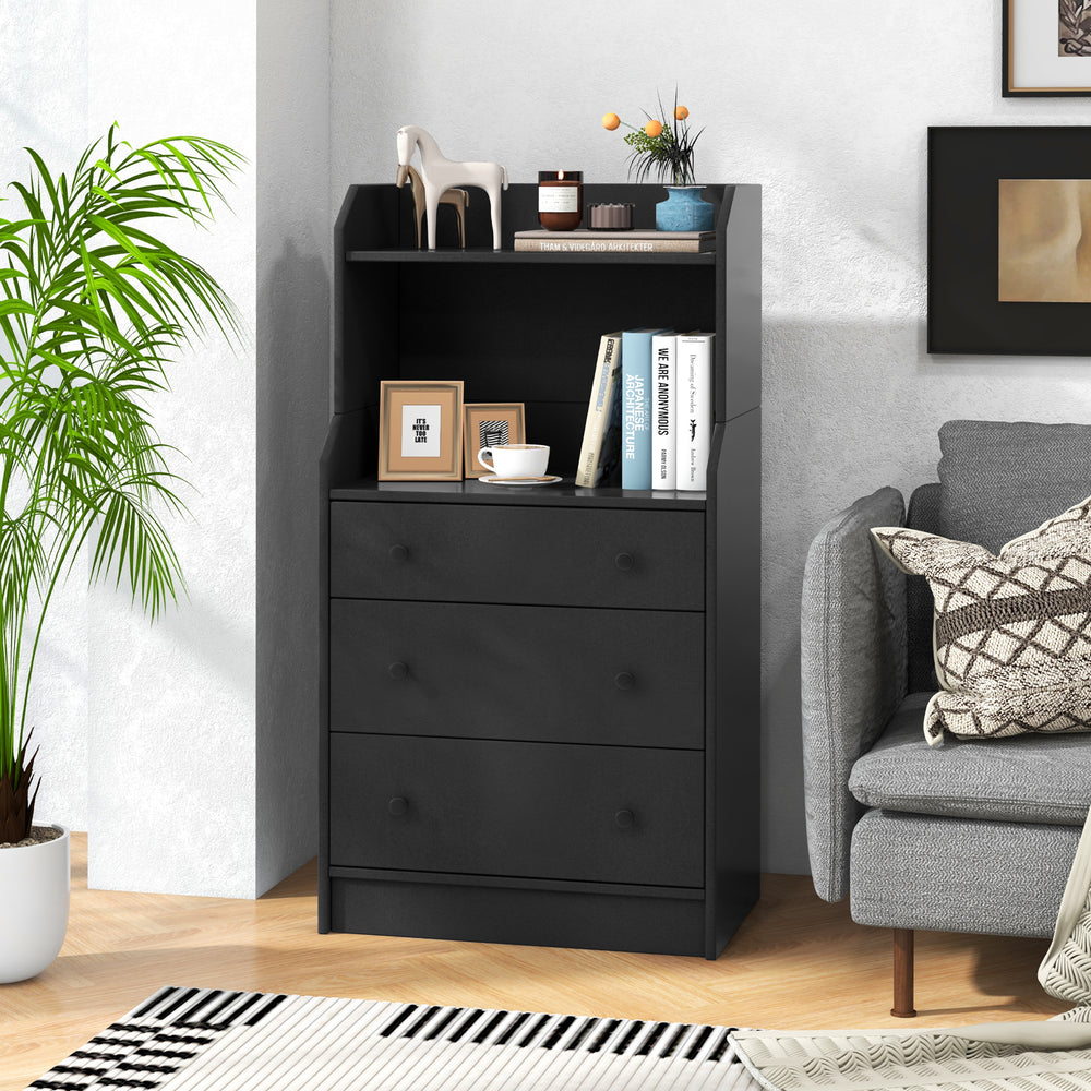 Modern Storage Dresser with Anti-toppling Device-Black - Gallery View 1 of 7
