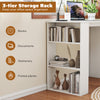 3-tier storage rack showcasing books, documents, and potted plants for organized office space in a compact design.