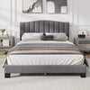 Queen size modern upholstered bed frame with a stylish tufted headboard and sturdy construction for enhanced comfort.