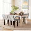 Gray upholstered leisure chair set of 2 with solid rubber wood legs, perfect for modern dining or living room decor.
