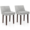 Gray upholstered leisure chair set of 2 with solid rubber wood legs, perfect for modern living or dining spaces.