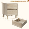 Modern wooden end table with two storage drawers in natural finish, featuring a spacious tabletop and sturdy legs for.