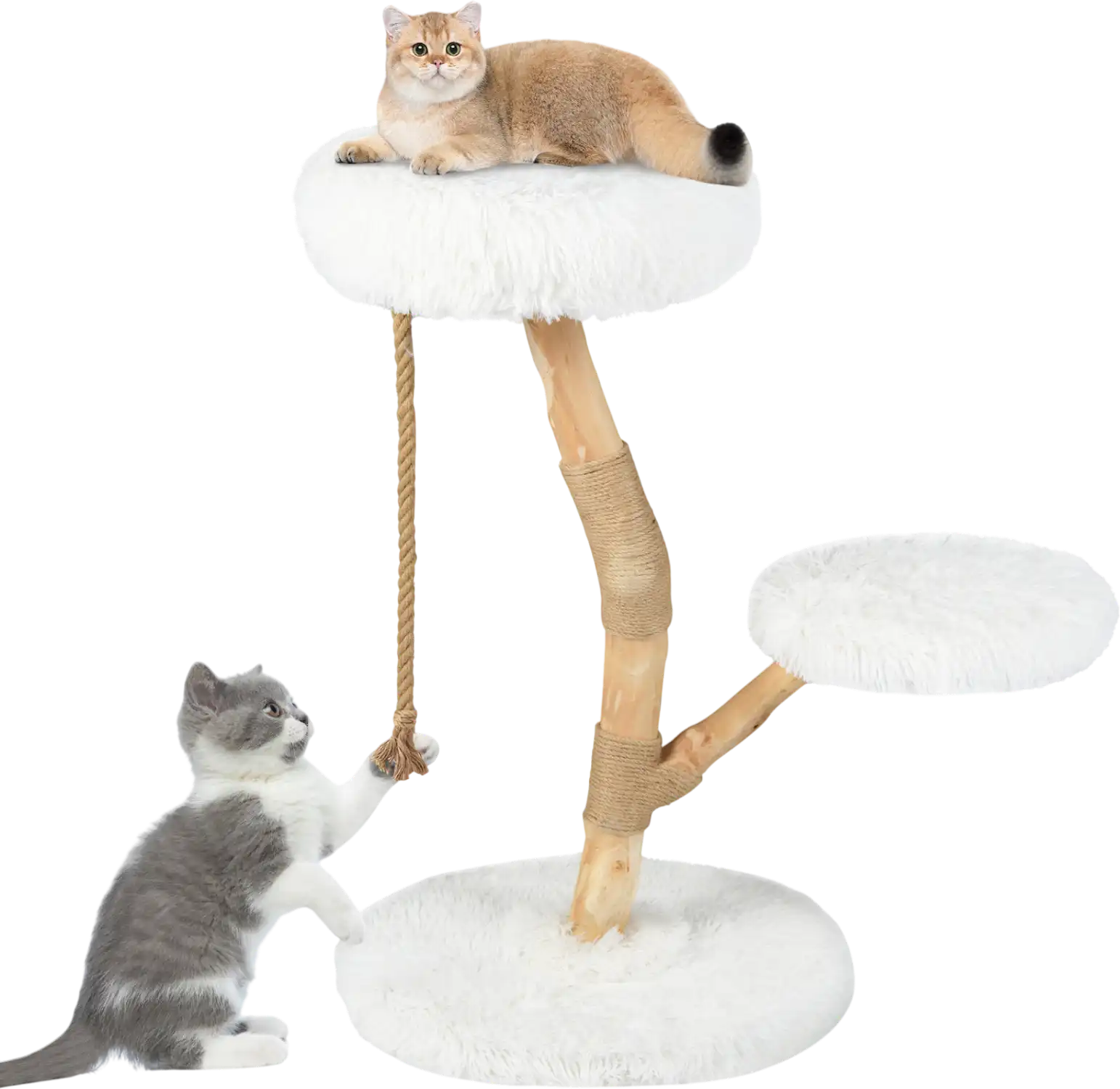 Costway Modern Wooden Cat Tree Tower Perch Jute Scratching Posts 45821238 New