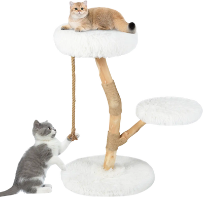 Costway Modern Wooden Cat Tree Tower Perch Jute Scratching Posts 45821238 New