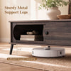 Modern wooden center table in walnut with sturdy metal legs and 4.9" ground clearance for easy cleaning in living rooms.
