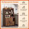 Modern wooden cat litter box enclosure with storage shelves in brown, ideal for organizing pet supplies and home.
