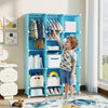 Modular Baby Wardrobe with 13 Cubes and Hanging Rod and Shelves Stackable-Blue - Gallery View 1 of 10
