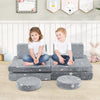 Modular Kids Play Couch Set Glow in the Dark with Portable Handles-Gray - Gallery View 1 of 10