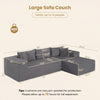 L-shaped modular sectional sofa in gray corduroy, seats up to 4 people, featuring deep seats and supportive backrests.