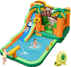 Monkey-Themed Inflatable Water Slide with Jumping Area and Pool with 680W Blower