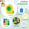 Monkey-themed inflatable water slide set includes a 680W blower, water hose, 50 ocean balls, and repair kit for fun play.