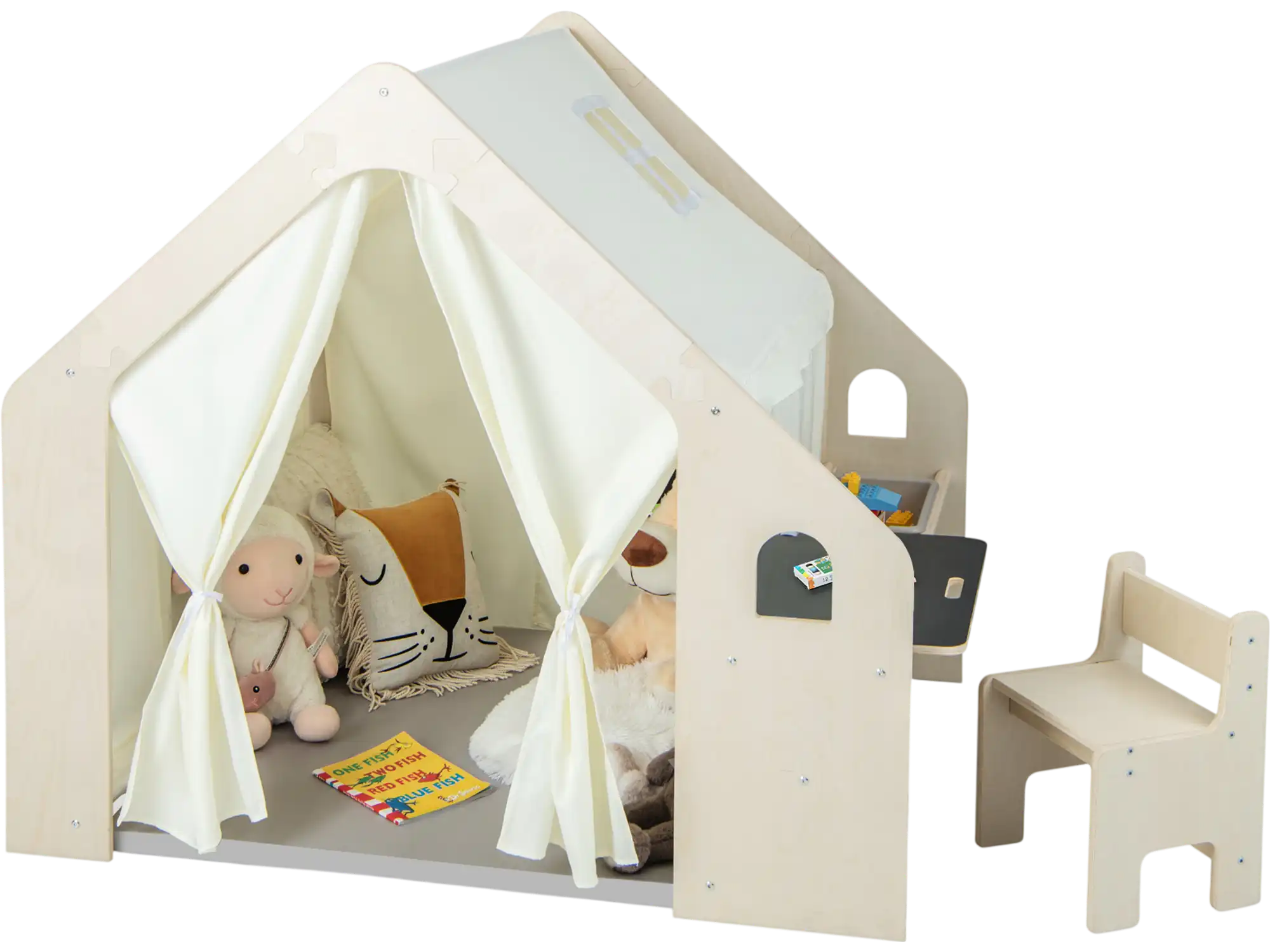 Costway Montessori Indoor Playhouse Tent w/ Storage Bin Floor Mat Toddlers 23156978 New