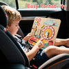 Montessori wooden educational clock toy for toddlers, featuring cartoon sliders and premium beech wood for safe.