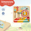 Montessori wooden educational clock toy featuring colorful sliders, designed for toddlers to learn about seasons and.