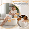 Moon-shaped floor single sofa chair in soft teddy fleece-beige, featuring ergonomic support for all-day relaxation.