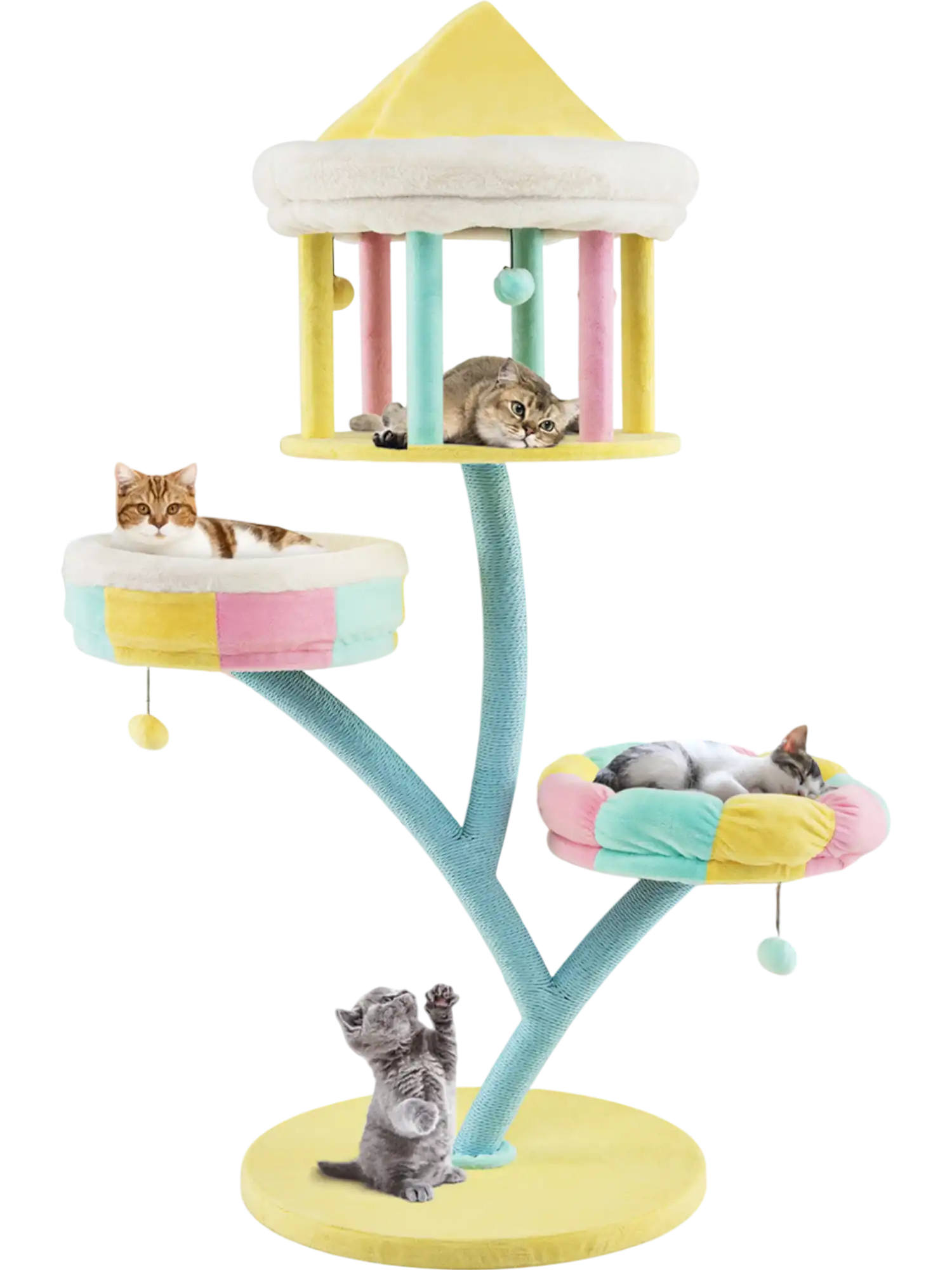 Costway Multi-Layer Cat Tree w/ 2 Removable Perches Scratching Posts 47619825 New