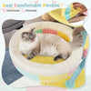 Dual comfortable perch with removable cover in pastel colors, perfect for cats to rest and observe in a cozy.