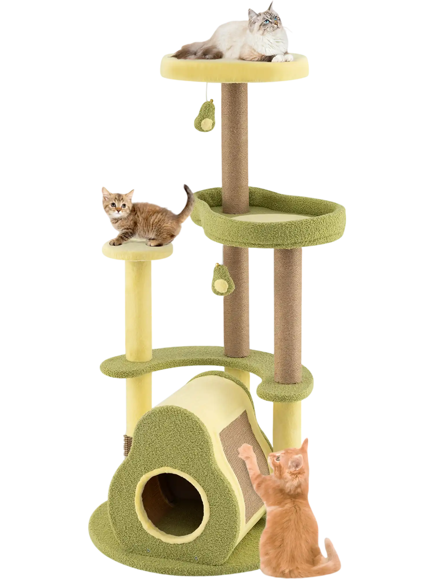 Costway Multi-Level Avocado Cat Tower Private Condo Green 472189563 New