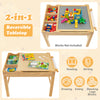 Kids multi-activity play table with reversible tabletop, storage, and smooth edges for safe drawing and building block.
