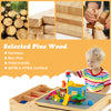Kids multi-activity play table made of solid New Zealand pine with storage, perfect for building blocks and drawing.
