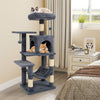 Multi-Level Cat Tower with 2-Door Condo and Padded Top Perch-Gray - Gallery View 1 of 11
