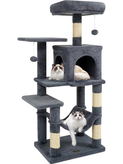 Costway Multi-Level Cat Tower 2-Door Condo Padded Top Perch 53957124 New