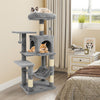 Multi-Level Cat Tower with 2-Door Condo and Padded Top Perch-Light Gray - Gallery View 1 of 11