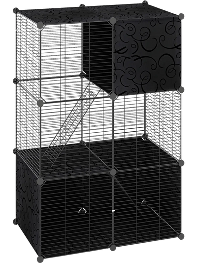 Costway Multi-Level Cat Tower 2-Door Condo Hammock 42222367 New