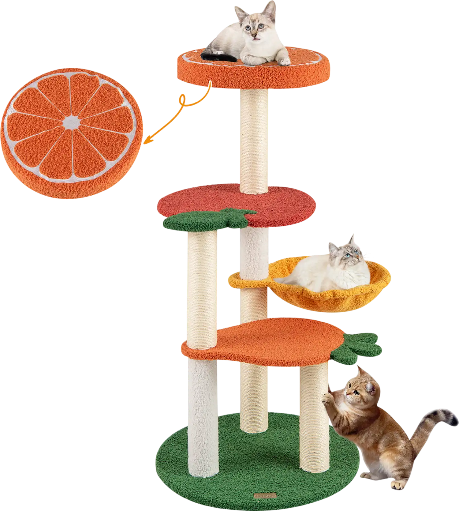 Costway Multi-Level Cat Tree Pet Activity Center Fruit-Shaped Platforms 943185726 New