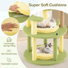 Multi-level avocado-themed cat tree featuring soft, removable cushions and wide platforms for lounging and play.