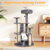 Multi-level kitty tower with condo, climbing ladder, and plush covering for small and old cats to explore and relax.