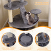Multi-level kitty tower with climbing ladder, extra large platform, and three round perches for playful cats.