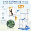 Multi-level ocean-themed cat tree tower in blue with sisal-covered scratching posts and spacious platforms for playful.