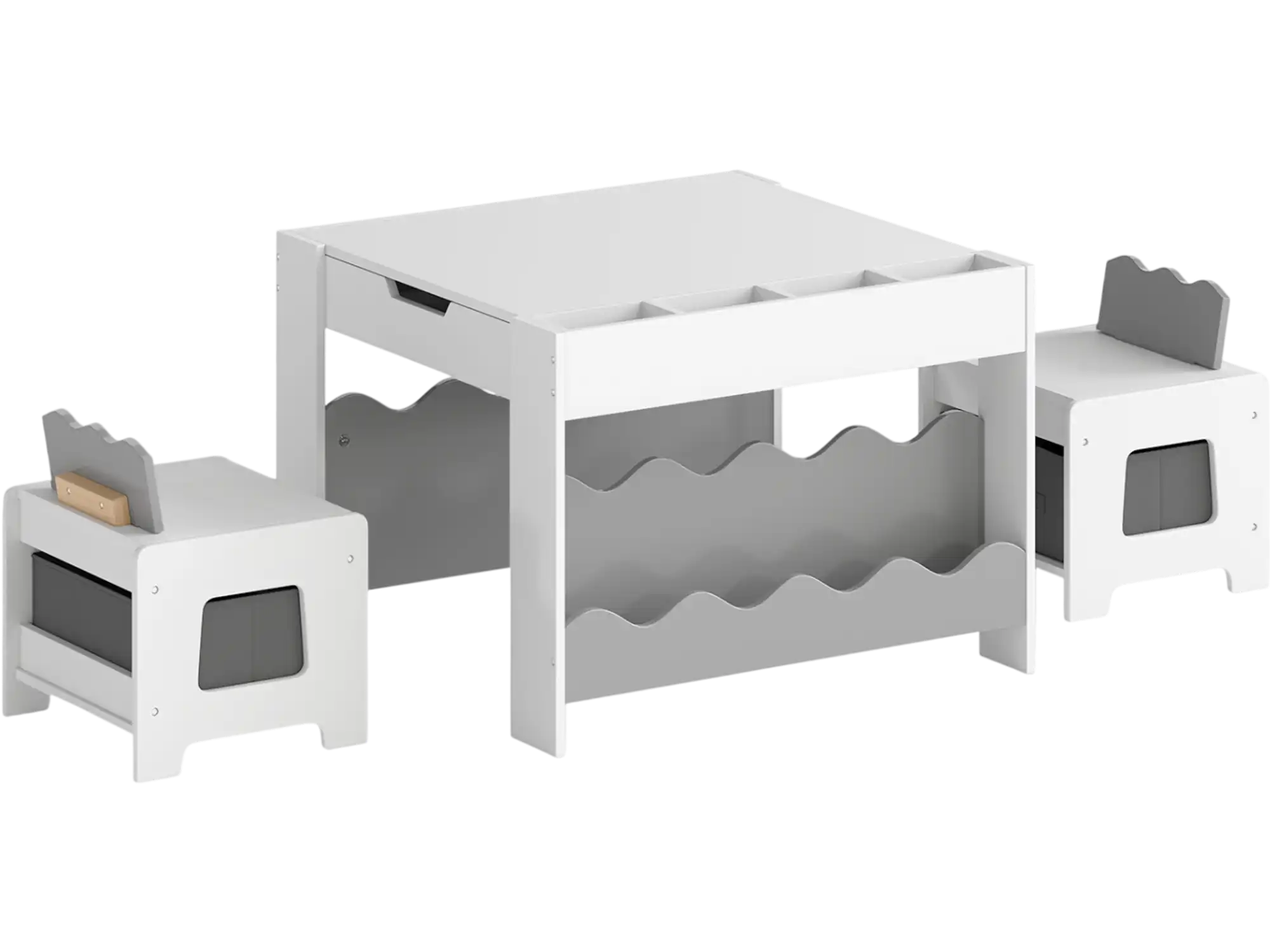 Costway Kids Activity Table and Chairs Set Double-Sided Tabletop 42723801 New