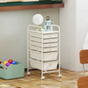 Multifunctional 6 Drawers Rolling Storage Cart Organizer-White - Gallery View 1 of 10