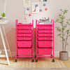 Multifunctional 6 Drawers Rolling Storage Cart Organizer-Rose Red - Gallery View 1 of 8