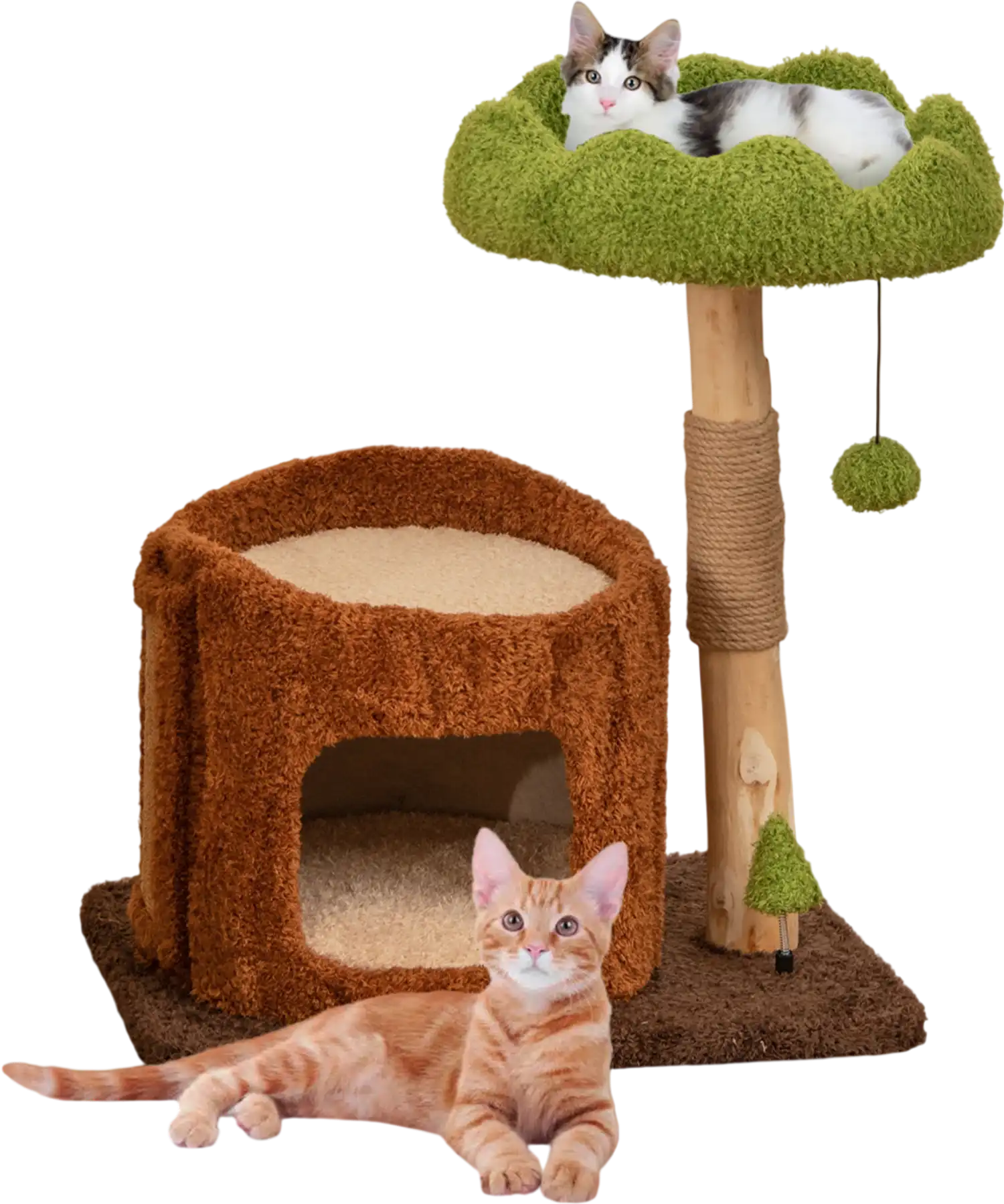 Costway Multifunctional Cat Tree Tower w/ Scratching Posts Top Perch Brown 83915672 New