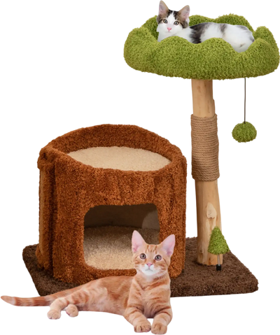 Costway Multifunctional Cat Tree Tower w/ Scratching Posts Top Perch Brown 83915672 New