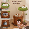 Multifunctional cat tower with wide top perch, private condo, and sisal scratching posts for feline relaxation and play.