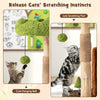 Multifunctional cat tree with a jute scratching post and cute hanging ball, perfect for feline play and relaxation.