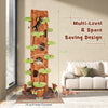 90.5-inch tall multifunctional cat tree in brown with private condos, multiple platforms, and sisal scratching panel.