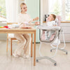 Multifunctional Folding Baby High Chair with Rolling Wheels and Adjustable Height-Pink - Gallery View 1 of 10