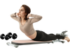 Multifunctional sit-up bench in pink with adjustable angles, featuring a high-density cushion for comfortable workouts.