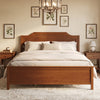 Multiple Size Solid Wood Platform Bed Frame with Headboard in Walnut-Queen Size - Gallery View 1 of 11
