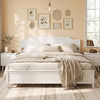 Multiple Size Solid Wood Platform Bed Frame with Headboard in White-King Size - Gallery View 1 of 11
